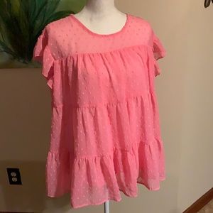 🎉2xHost Pick🎉 entro Bright Pink Babydoll Blouse